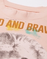 Shop Women's Orange Bold and Brave Typography Oversized T-shirt