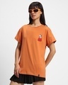 Shop Women's Orange Born To Fly Graphic Printed Boyfriend T-shirt-Design