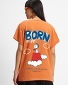 Shop Women's Orange Born To Fly Graphic Printed Boyfriend T-shirt-Front