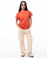 Shop Women's Orange Boyfriend T-shirt-Full