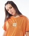 Shop Women's Orange Chill Out Graphic Printed Boyfriend T-shirt