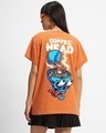 Shop Women's Orange Coffee Head Graphic Printed Boyfriend T-shirt-Design