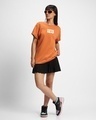 Shop Women's Orange Coffee Head Graphic Printed Boyfriend T-shirt-Full