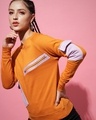 Shop Women's Orange Color Block Sweatshirt-Design