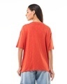 Shop Women's Orange Cut It Out Graphic Printed Oversized T-shirt-Full