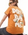 Shop Women's Orange Don't Bug Me Graphic Printed Boyfriend T-shirt-Front