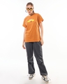 Shop Women's Orange Don't Bug Me Graphic Printed Boyfriend T-shirt-Full