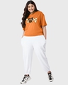 Shop Women's Orange Dope Bear Graphic Printed Oversized Plus Size T-shirt-Design