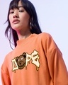 Shop Women's Orange Dope Bear Graphic Printed Oversized Sweatshirt