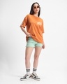 Shop Women's Orange DS Siblings Oversized Graphic Printed T-shirt