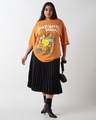 Shop Women's Orange Emotional Baggage Graphic Printed Oversized Plus Size T-shirt-Full