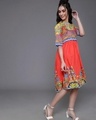 Shop Women's Orange Ethnic Motif Printed Kaftan Kurta-Design