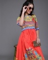 Shop Women's Orange Ethnic Motif Printed Kaftan Kurta