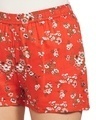Shop Women's Orange Floral Printed Rayon Shorts-Full