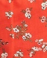 Shop Women's Orange Floral Printed Rayon Shorts