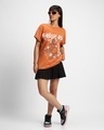 Shop Women's Orange Fresh As A Daisy Graphic Printed Boyfriend T-shirt-Full