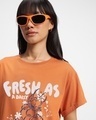 Shop Women's Orange Fresh As A Daisy Graphic Printed Boyfriend T-shirt