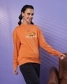 Shop Women's Orange Friends Memories Graphic Printed Oversized Sweatshirt-Full