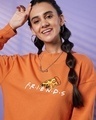 Shop Women's Orange Friends Memories Graphic Printed Oversized Sweatshirt