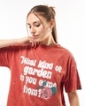 Shop Women's Orange Garden Graphic Printed Oversized Acid Wash T-shirt