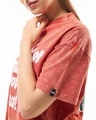 Shop Women's Orange Garden Graphic Printed Oversized Acid Wash T-shirt