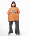 Shop Women's Orange Golden Trio Graphic Printed Oversized Plus Size T-shirt-Full