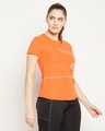 Shop Women's Orange Graphic Printed Activewear T-shirt-Design