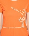 Shop Women's Orange Graphic Printed Activewear T-shirt