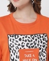 Shop Women's Orange Graphic Printed Loose Fit T-shirt