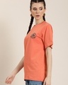 Shop Women's Orange Graphic  Printed  Oversized T-shirt-Design