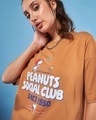 Shop Women's Orange Hang In Around Graphic Printed Oversized T-shirt