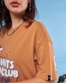 Shop Women's Orange Hang In Around Graphic Printed Oversized T-shirt