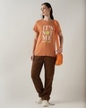 Shop Women's Orange Its Not Me Typography Boyfriend T-shirt-Full