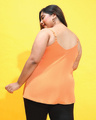 Shop Women's Orange Lace Detailed Strappy Top-Full