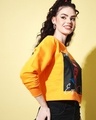 Shop Women's Orange Lips of Honey Graphic Printed Crop Sweatshirt-Design