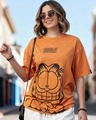 Shop Women's Orange Master Graphic Printed Oversized T-shirt-Front