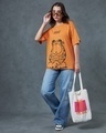 Shop Women's Orange Master Graphic Printed Oversized T-shirt