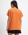 Shop Women's Orange Messy Bun Typography Boyfriend T-shirt-Design