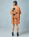 Shop Women's Orange Mickey Graphic Printed Oversized Shirt Dress-Design