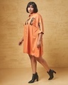 Shop Women's Orange Mickey Graphic Printed Oversized Plus Size Shirt Dress-Design
