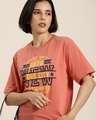 Shop Women's Pink New York City Typography Oversized T-shirt