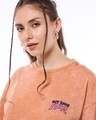 Shop Women's Orange Not Your Hero Graphic Printed Oversized Acid Wash T-shirt