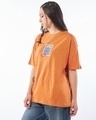 Shop Women's Orange Over The Sea Graphic Printed Oversized T-shirt-Full