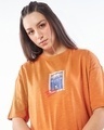 Shop Women's Orange Over The Sea Graphic Printed Oversized T-shirt