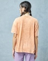 Shop Women's Orange Oversized Acid Wash T-shirt-Full