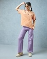 Shop Women's Orange Oversized Acid Wash T-shirt
