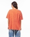Shop Women's Orange Oversized Acid Wash T-shirt-Full