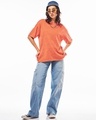 Shop Women's Orange Oversized Acid Wash T-shirt