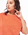 Shop Women's Orange Oversized Acid Wash T-shirt