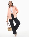 Shop Women's Orange Oversized Cotton Linen Shirt